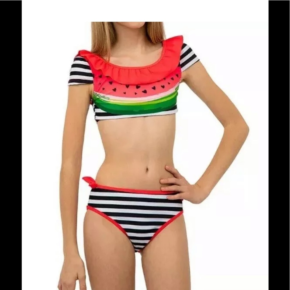 Jantzen Girl's Watermelon Ruffle Bikini Swimsuits